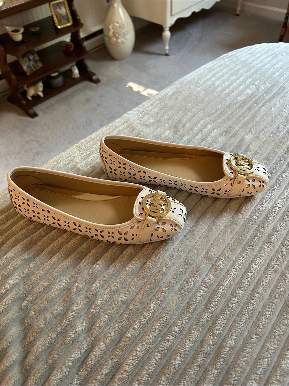 Michael Kors cream leather